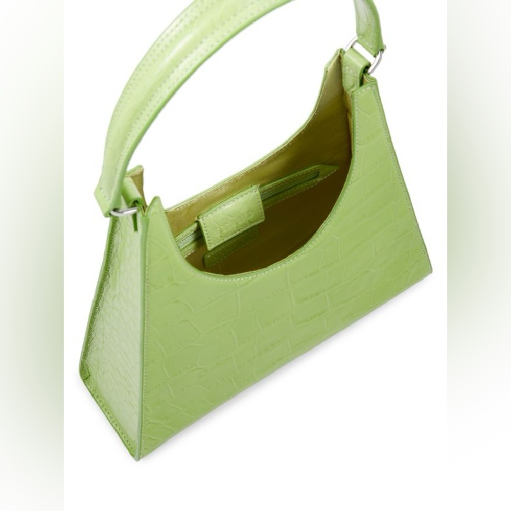 STAUD Rey Croc Embossed Leather Shoulder Bag NWT - Picture 2 of 7